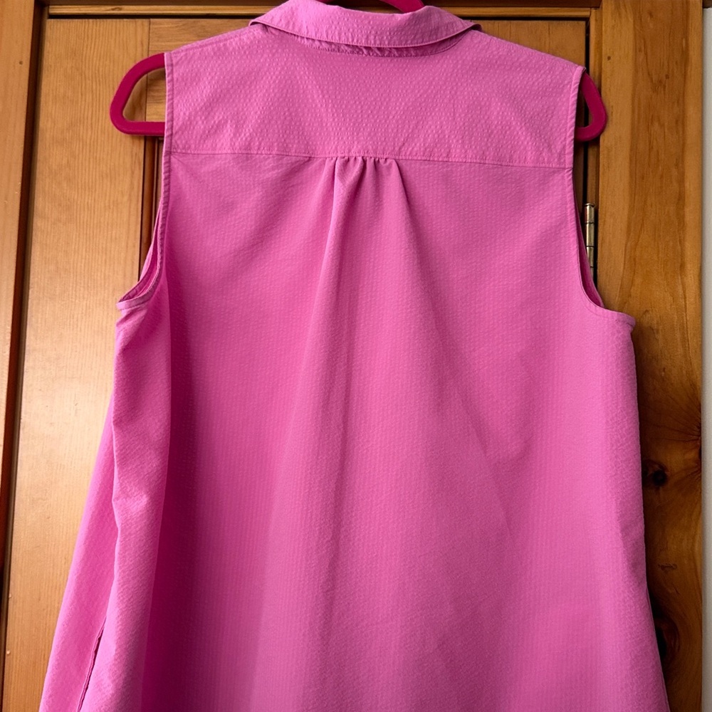 Vineyard Vines Dress Pink Sleeveless Popover performance spring summer size XL - Picture 7 of 8